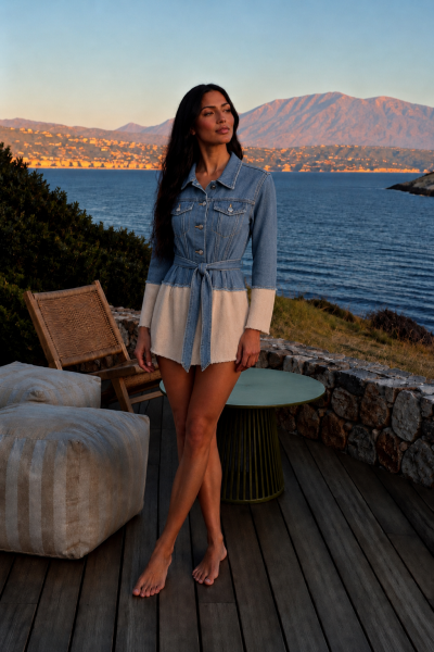 Denim knit jacket 