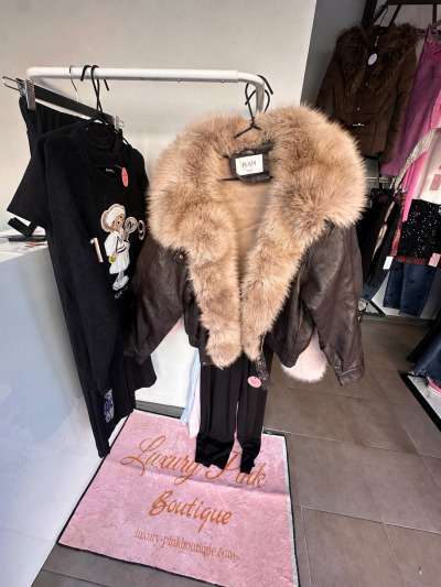 Кожено зимно яке oversize 